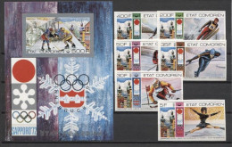 Olympische Spelen 1976 , Komoren - Zegels + Blok  Postfris - Winter 1976: Innsbruck