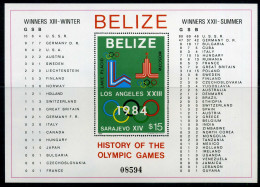 Olympiade 1984 Belize Block 37 A Postfrisch #JG553 - Belize (1973-...)