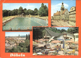 72406748 Doebeln Freibad Rathaus Teilansicht HO Parkrestaurant Buergergarten Doe - Doebeln