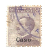 (COLONIE E POSSEDIMENTI) 1912, CASO, SOPRASTAMPATI - Francobollo Usato (CAT. SASSONE N.7) - Egeo (Caso)
