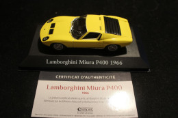 LAMBORGHINI MIURA P400 1966  ATLAS VOITURES MYTHIQUES AVEC BOITE NOTICE ET CERTIFICAT NBO 1/43 TTB - Other & Unclassified