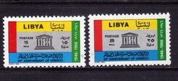 LIBYA LIBIA UNITED KINGDOM REGNO UNITO 1966 UNESCO SERIE COMPLETA COMPLETE SET MNH - Libye