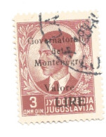 (COLONIE E POSSEDIMENTI) 1942, MONTENEGRO, SOVRASTAMPATI IN CARMINIO - Francobollo Usato (CAT. SASSONE N.53) - Montenegro