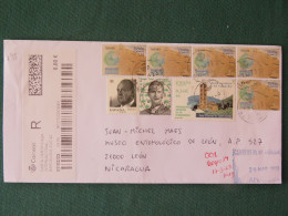 Spain 2023 Registered Cover To Nicaragua - Tourism Flower Seeds Church - Lettres & Documents