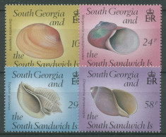 Südgeorgien 1988 Meerestiere Schnecken Und Muscheln 168/71 Postfrisch - Géorgie Du Sud