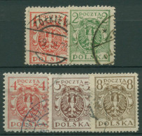 Polen 1920/22 Freimarken Wappenadler 147/52 X Gestempelt - Usados
