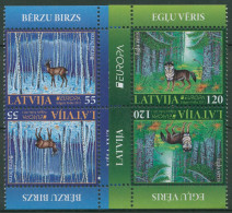 Lettland 2011 Europa CEPT Der Wald Reh, Wolf Kehrdruckpaar 804/05 KD Postfrisch - Lettonie