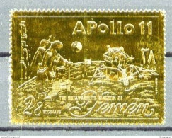 YEMEN (Royaume) - 28 B. Apollo 11 - Sur Feuille D' OR - Neuf N** - Dentelé - Très Beau - Yemen