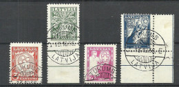 LETTLAND Latvia 1936 O TUKUMS Michel 242 - 245 Incl. Nice Margin & Corner Exemplar - Lettonie