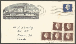 1963 Nipissing Steamboat Illustrated Cover 10c Cameos Barrie Ontario Local - Postal History