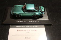 PORCHE 911 TURBO 1975  ATLAS VOITURES MYTHIQUES AVEC BOITE NOTICE ET CERTIFICAT NBO 1/43 TTB - Sonstige & Ohne Zuordnung