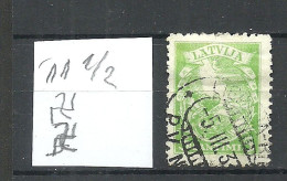 LETTLAND Latvia 1934 Michel 233 Perf 11 1/2 Wm Inverted Vertical O Railway Cancel - Lettonie