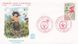 FDC  -- 1975 -- Croix-Rouge 1975 "Le Printemps"   .....  Cachet  Rouge   LE CREUSOT - 71 - 1970-1979