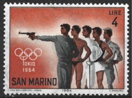 San Marino 1964. Scott #585 (MNH) Olympic Games, Tokyo, Athletes - Unused Stamps
