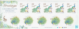 2023 Japan Celebration Greetings Birds Peacocks GOLD FOIL  Miniature Sheet Of 10 MNH @ BELOW FACE VALUE - Ungebraucht