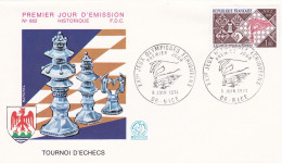 FDC  -- 1974 --21° Jeux Olympiques Echiquéens....( Jeu D'échecs ).........  Cachet  NICE - 06 - 1970-1979