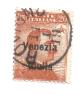 (COLONIE E POSSEDIMENTI) 1918-19, SOVRASTAMPATI VENEZIA GIULIA - Francobollo Usato (CAT. SASSONE N.23) - Venezia Giuliana