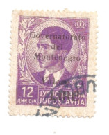 (COLONIE E POSSEDIMENTI) 1942, MONTENEGRO, SOVRASTAMPATI IN CARMINIO - Francobollo Usato (CAT. SASSONE N.58) - Montenegro