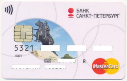 RUSSIA - RUSSIE - RUSSLAND BANK SANKT-PETERBURG MONUMENT PETER I THE GREAT MASTERCARD EXPIRED - Cartes De Crédit (expiration Min. 10 Ans)