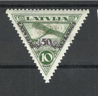 LETTLAND Latvia 1931 Michel 190 A * WM Normal Vertical Heavily Hinged Air Plane - Lettonie