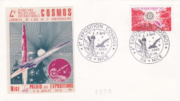 1975 -Cachet Commémoratif- NICE-06  " 4° EXPO  Cosmos  "-- Avion  --timbre  Phénix - Commemorative Postmarks
