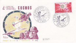 1975 -Cachet Commémoratif- NICE-06  " 4° EXPO  Cosmos  "-- Avion  --timbre  Phénix - Cachets Commémoratifs