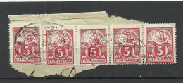 Estland Estonia 1924 O TALLINN - VALK Railway Cancel Bahnpost Zugstempel Michel 37 A As 4-stripe On Piece - Estland