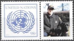 United Nations UNO UN Vereinte Nationen New York 2011 Greetings Working Dogs Mi.No.1253 Label MNH ** Neuf - Nuovi