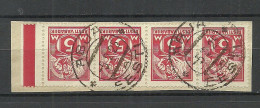 Estland Estonia 1925 O ABJA Michel 37 A As 4-stripe On Piece + Nice Margin With Color Line - Estland