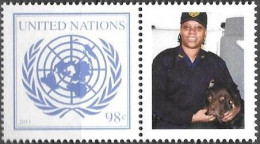 United Nations UNO UN Vereinte Nationen New York 2011 Greetings Working Dogs Mi.No.1253 Label MNH ** Neuf - Nuevos