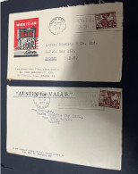 17-2-2024 (4 X 29) Australia Cover X 2 - 1950's (with Advertising) - Lettres & Documents