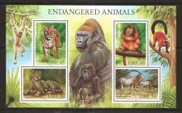 Ireland 1998   Endangered Animals. MI  Bloc 29 I MNH(**) - Unused Stamps