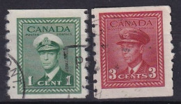 CANADA 1942 - Canceled - Sc# 263, 265 - Coil Stamps - Gebruikt