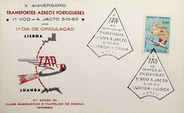 1963 Angola FDC 10º Aniversário Da TAP - Angola
