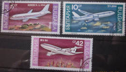 BULGARIA 1990 ~ S.G. 3705, 3706 & 3709, ~ AIRCRAFT. ~  VFU #02960 - Gebraucht