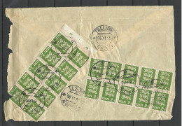 Estland Estonia O 1935 Back Side Of A Cover With 2 X 10-block Of Michel 75 - Estland