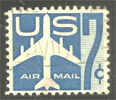 XW01-0443 USA 1958 Airmail Silhouette Avion Airplane Airliner Flugzeug Aereo 7c Blue - 2a. 1941-1960 Afgestempeld