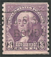 XW01-0402 USA President George Washington 3c Violet Roulette Coil - Roulettes