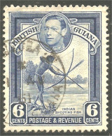 XW01-0868 British Guiana 1938 6c Indien Indian Fish Poisson Tir Arc Archery Arch Bow Arrow Flèche - Indianen