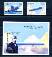 Ghana 1779-1780 + Block 214 Postfrisch Zeppelin #GO516 - Ghana (1957-...)