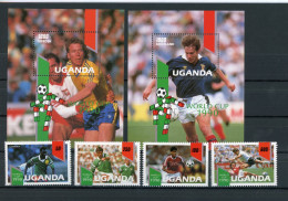 Uganda 807-810+Block118-119 Postfrisch Fussball #GE676 - Ouganda (1962-...)