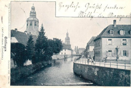 73877914 Ettlingen Partie An Der Alb Blick Zur Kirche Ettlingen - Ettlingen