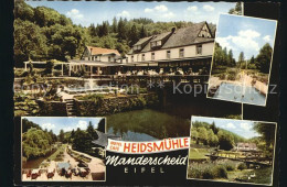 72529225 Manderscheid Eifel Hotel Cafe Heidsmuehle Terrasse Bruecke Springbrunne - Manderscheid