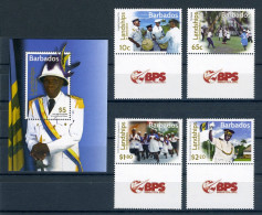 Barbados 1282-1285 + Block 55 Postfrisch #GU586 - Barbados (1966-...)