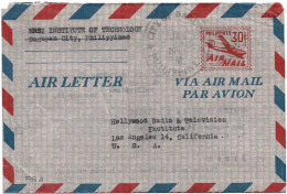 Correspondence - Philippines To USA, California, Air Letter, N°1054 - Filippine