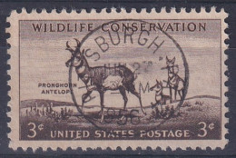 WILDLIFE CONSERVATION  ANTELOPE  UNITED STATES POSTAGE 3¢ CACHET PITTSBURGH Pennsylvanie - Used Stamps