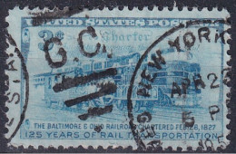 THE BALTIMORE & OHIO RAILROAD 125 YEARS OF RAIL TRANSPORTATION CACHET NEW YORK G C - Gebruikt