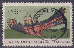 U.S. 6 C  1970 HAIDA CEREMONIAL CANOE CACHET BROOKLYN - Usati