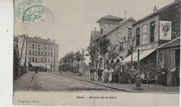 Deuil 95  Carte Circulée Timbrée  Avenue De La Gare Tres Tres Animée Devant Le Café De La Gare - Deuil La Barre