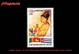 CUBA MINT. 2009-24 50 ANIVERSARIO RELACIONES DIPLOMÁTICAS CUBA-SRI LANKA - Nuevos